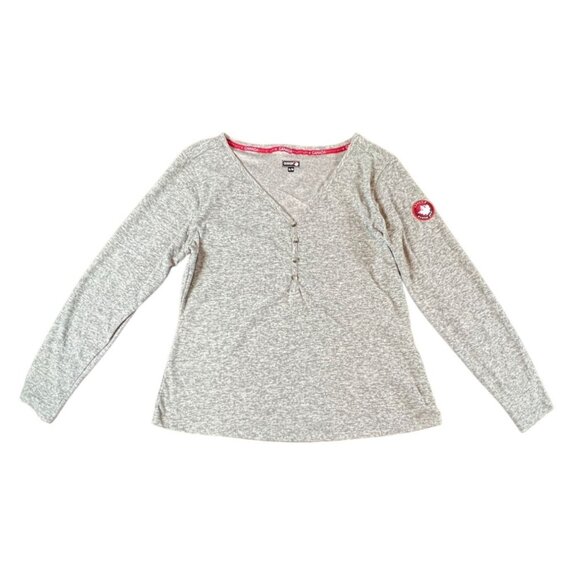 Canada Weather Gear Womens Henley Long Sleeve Top XL Gray VNeck GORP Core Winter - Picture 1 of 9